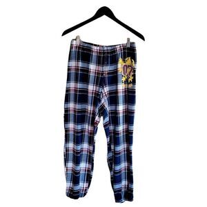 Harry Potter Womens Pants Blue S Plaid Long Sleep Comfy Pants